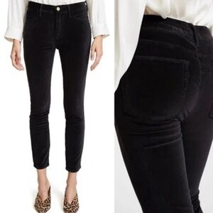 Frame Denim Le High Skinny Pants in Black Velvet Noir ~ NWT
